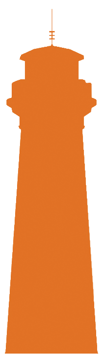 orangener Leuchtturm